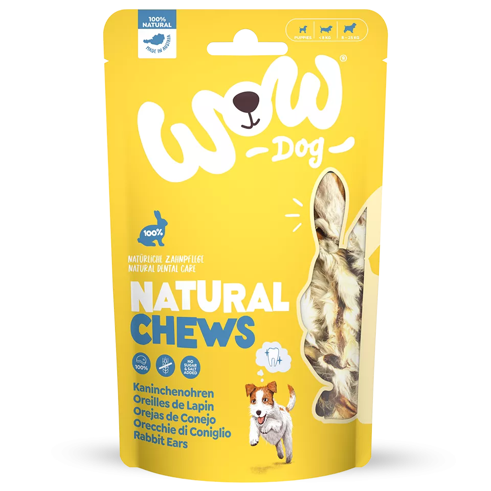 WOW Natural Chews Kaninchenohren, 120 g