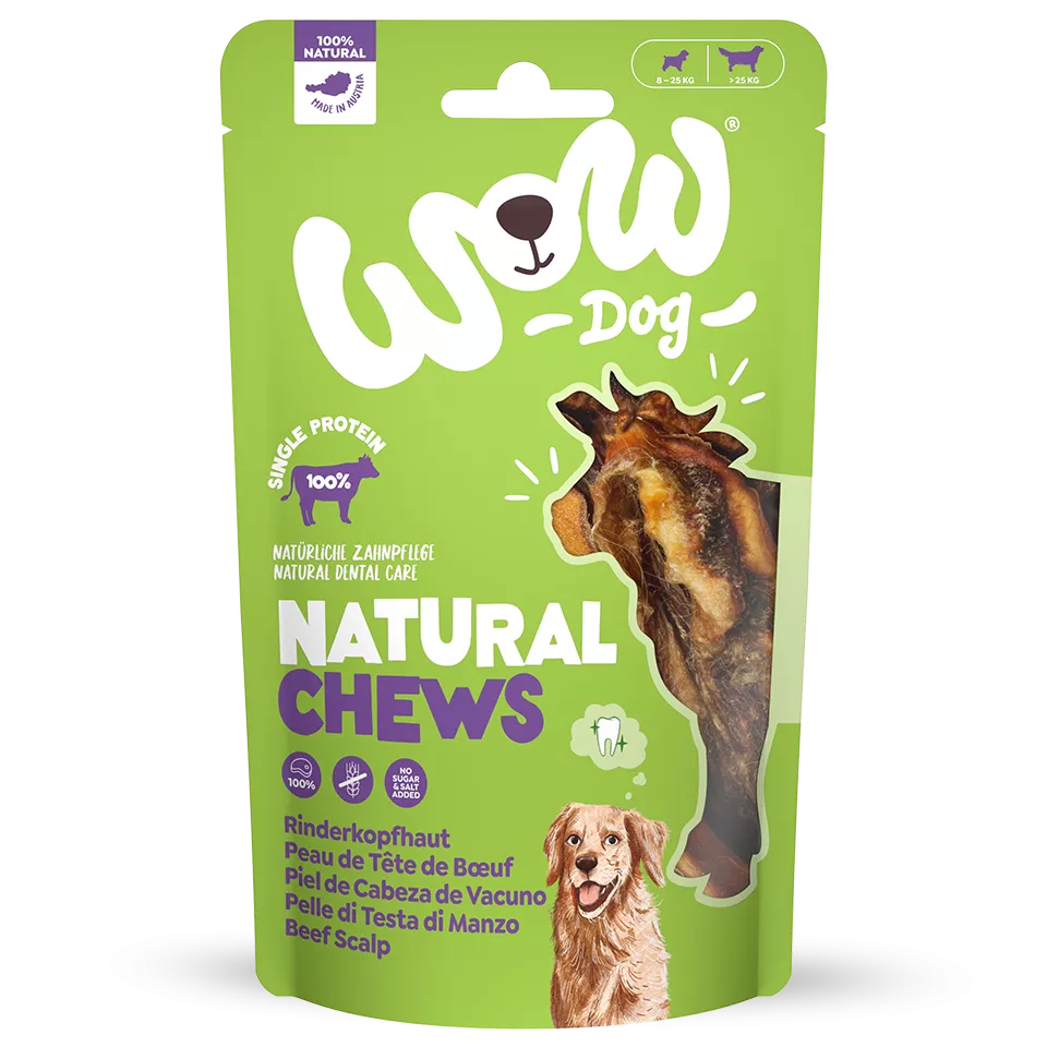 WOW Rinderkopfhaut Natural Chews 350g
